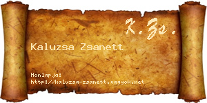 Kaluzsa Zsanett névjegykártya