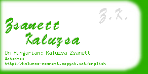 zsanett kaluzsa business card